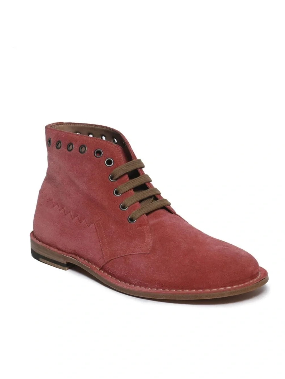 Bottega Veneta Lace-Up Ankle Boots in Red Suede, Size EU40 NEW in Box w/DustBags